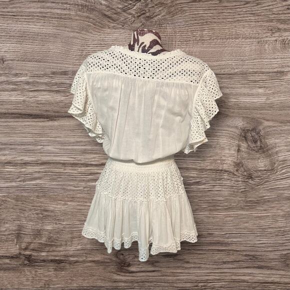 Misa Los Angeles Sarika Mini Dress White Flutter Sleeve Size Small - Picture 2 of 5